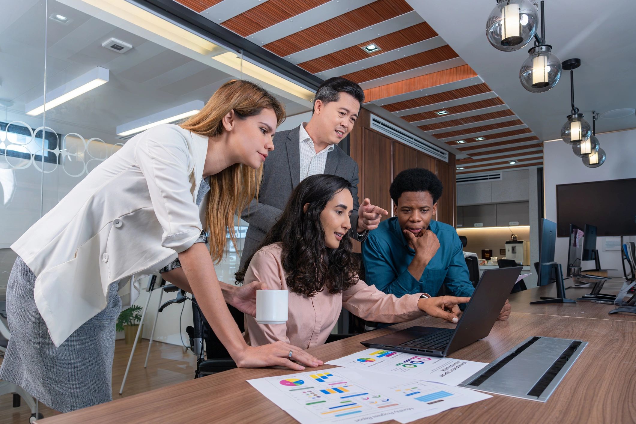 Professional team collaborating during a strategy meeting